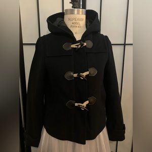 Uniqlo Women’s Duffle Black Wool blend Jacket  M Runs Size S